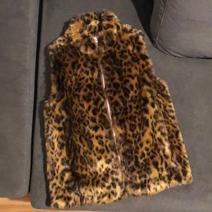 J.Crew Leopard Faux Fur Vest